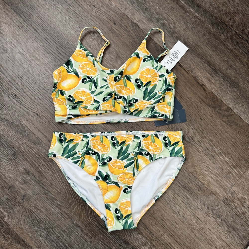 NEW Abercrombie Kids Citrus Print Bikini swimsuit bathing suit